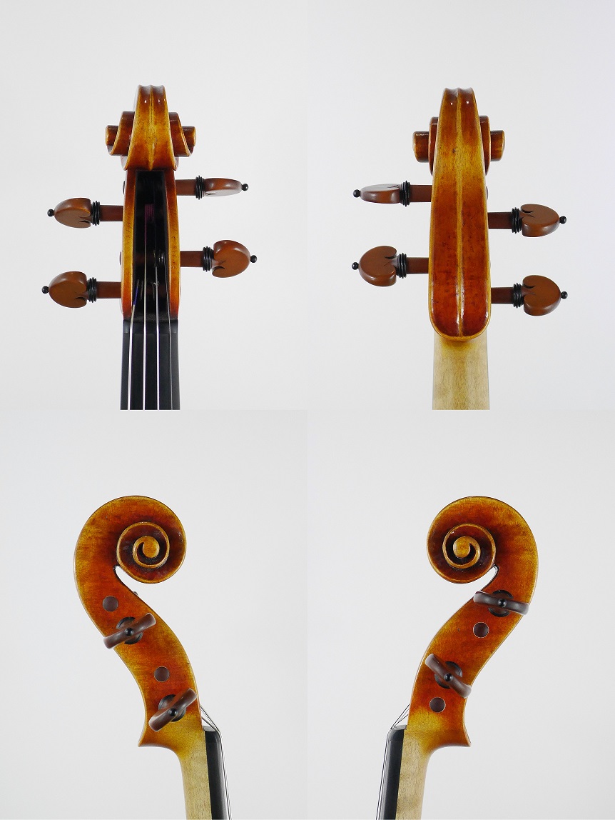 3/4 size violin scroll